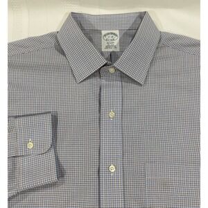 Brooks Brothers Regent 17 Long Sleeve Blue Plaid‎ Shirt